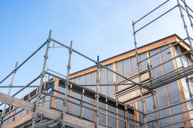 戸建て足場施工現場