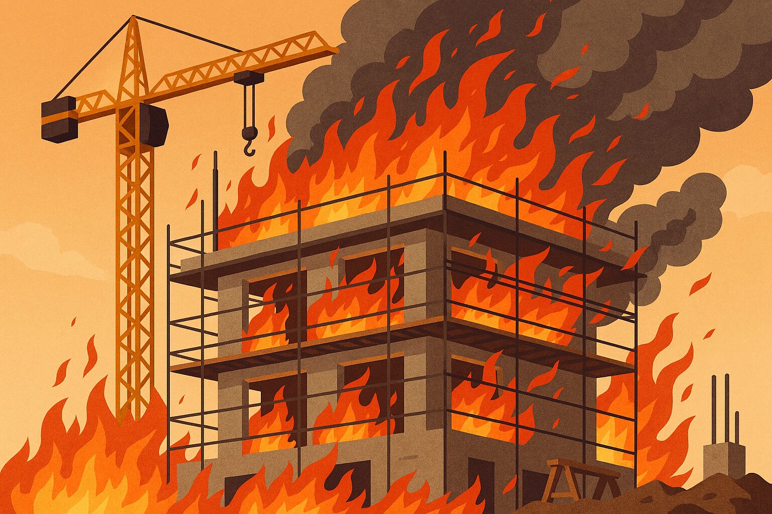 建築現場　火災　火災防止対策　防炎　防火