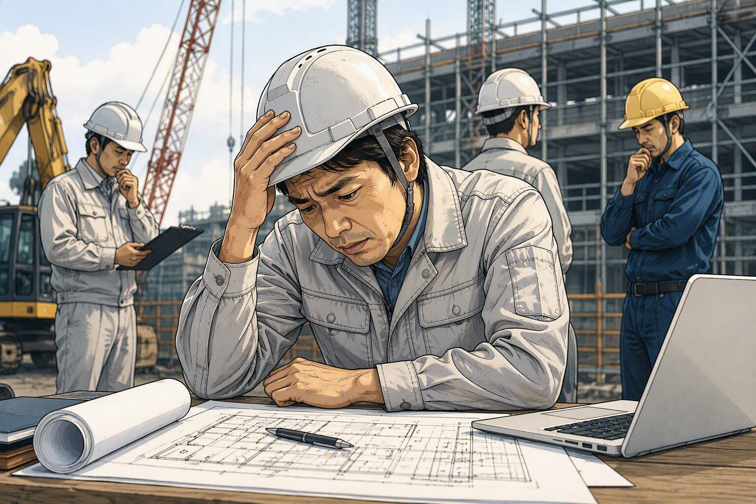 建築現場　建設業界　悩み　工事現場