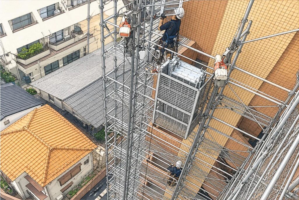 荷揚げ機 昇降機 レンタル 足場