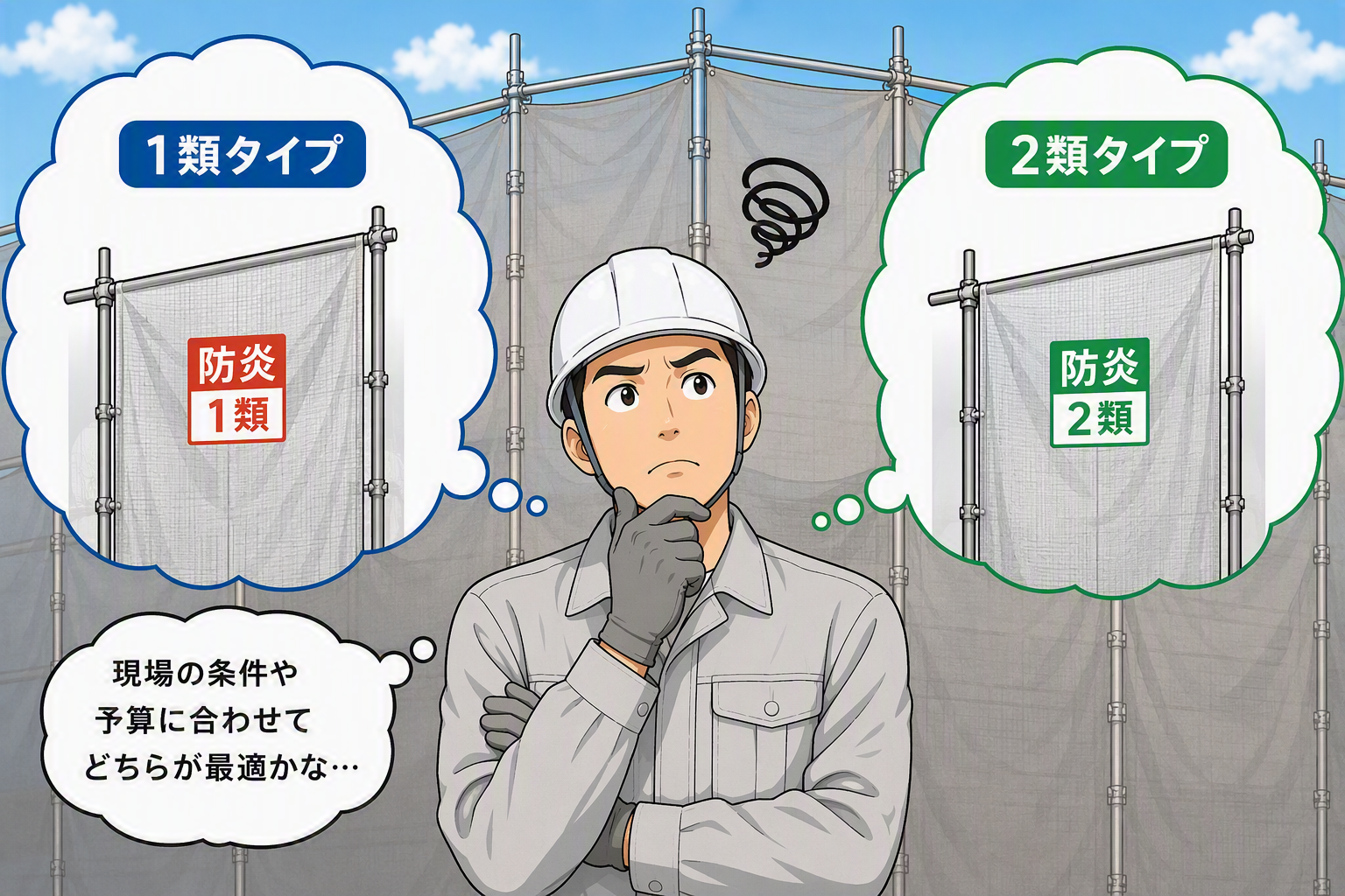 足場工事　足場工事用シート　メッシュシート　1類　２類　足場